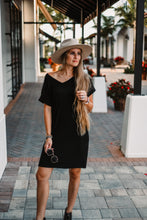 Load image into Gallery viewer, Black V-Neck Dress
