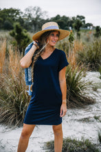 Load image into Gallery viewer, Navy V-Neck Dress
