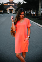 Load image into Gallery viewer, Coral V-Neck Dress
